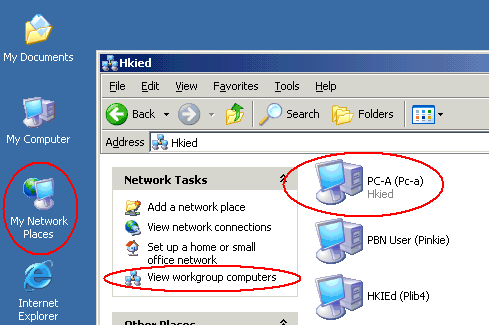 The image illustrate how to share files in Windows XP in Method 1 