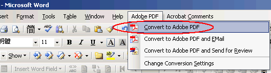 The image illustrate how  to convert Microsoft office document to PDF file format