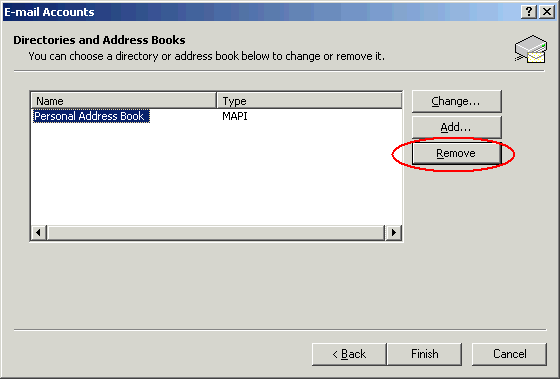 faq how to remove the personal address book service in outlook ocio