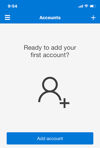 Add account on Authenticator app