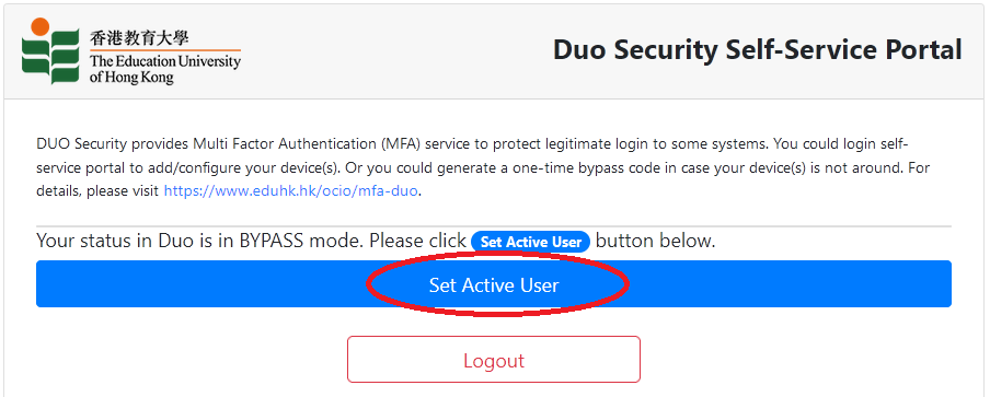 Set active user