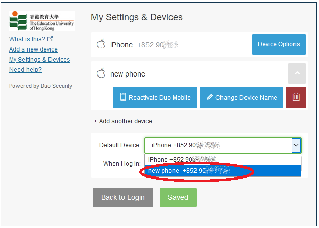 Set default device