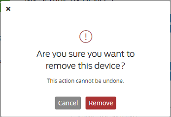 Confirm remove device