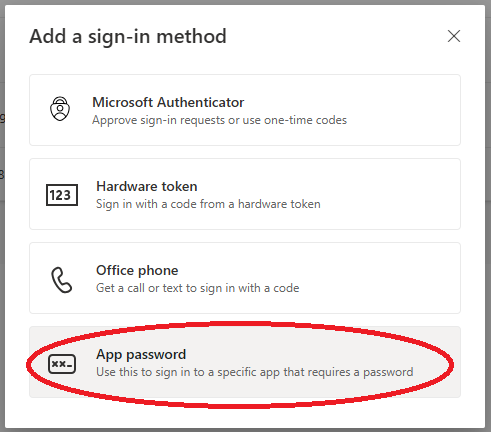 Create and manage app passwords