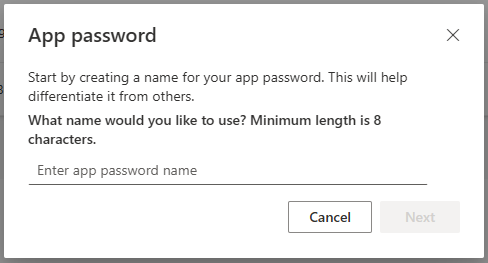 mfa app password not working