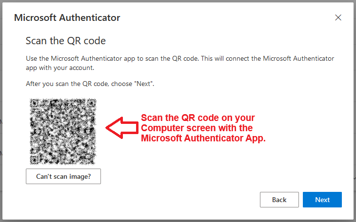 MFA configure with QR code