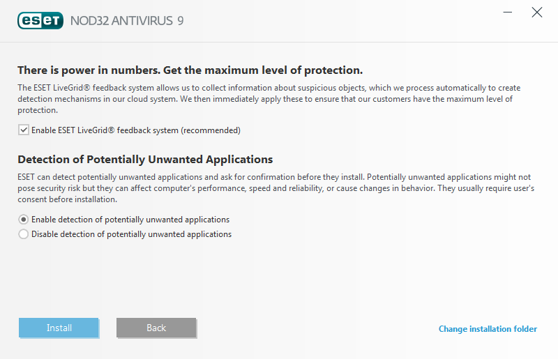 The image illustrate how to enable detection of potentially unwanted applications