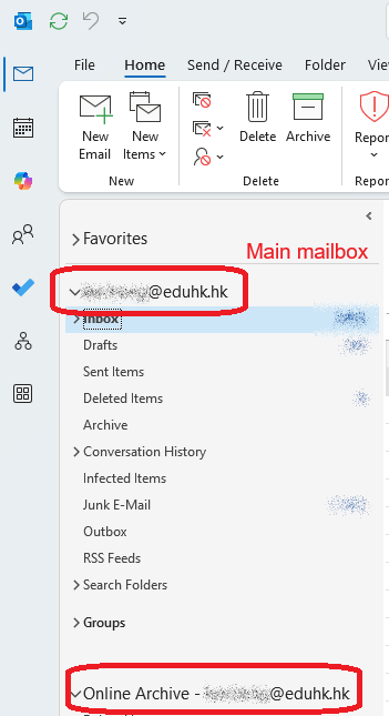 The image illustrates Online Archive location The image illustrates the Online Archive location