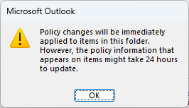 The image illustrates the warning message in applying the changes The image illustrates the warning message in applying the changes