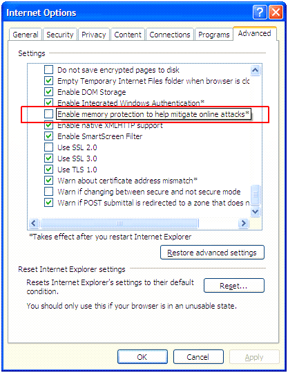 The image illustrate how to Using this IE setting for Oracle EBS (Oracle Finance only)