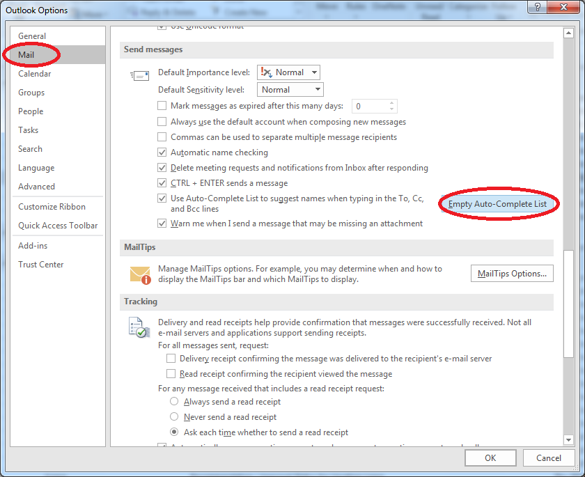 The image illustrate how to remove an address from Outlook