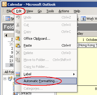 geen vakantieperiode in Outlook 2003