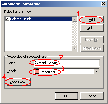 display holidays in outlook 2003