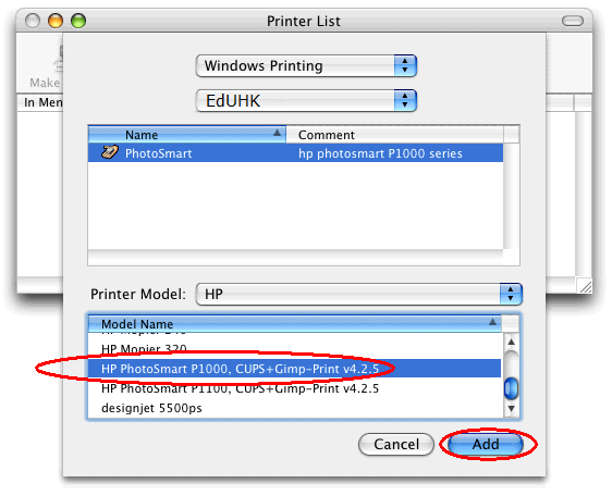 The image illustrate how to print to a printer on an Windows PC from a Mac machine