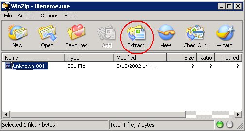 The image illustrate how to extract the encoded file to the local drive