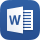 The image illustrate the Microsoft Word app icon