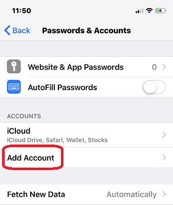 Choose Add Account