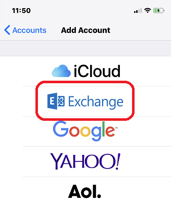 Choose Microsoft Exchange