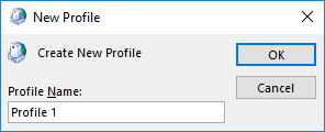 Enter profile name window