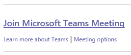 Join Teams meeting via the invitation URL
