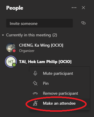 Make a attendee