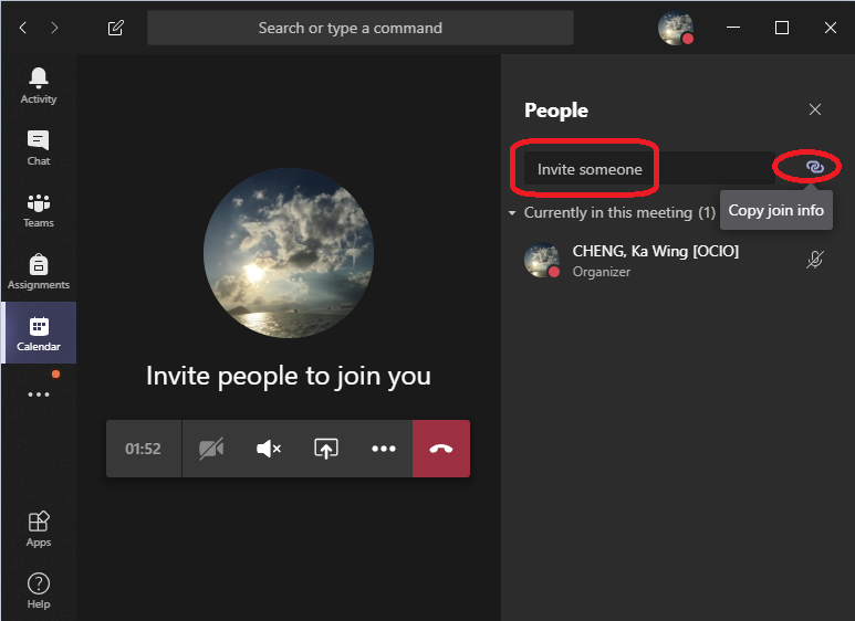 Invite people to join Teams meeting