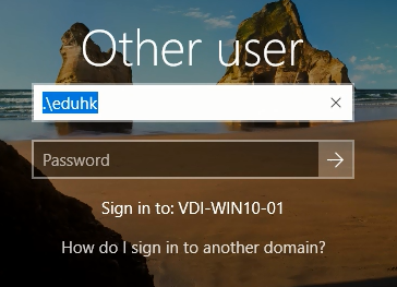 Login to local user screen