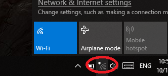 Prompt up window from wireless connection icon 