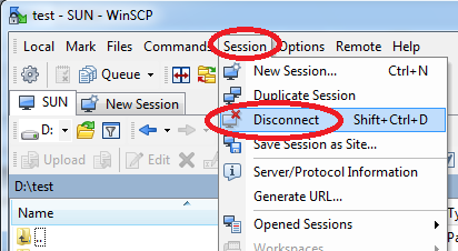 The image illustrate how to disconnect the connection