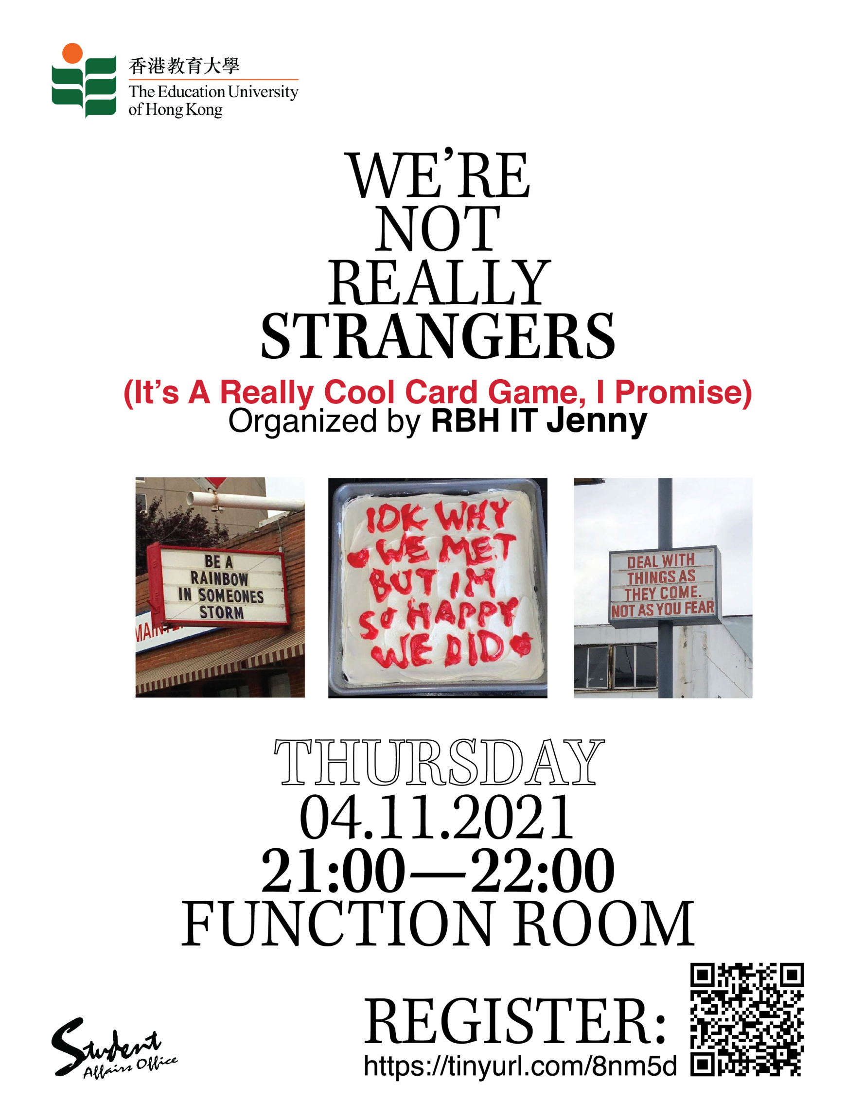 Self Photos / Files - Jenny_We're Not Really Strangers_Poster