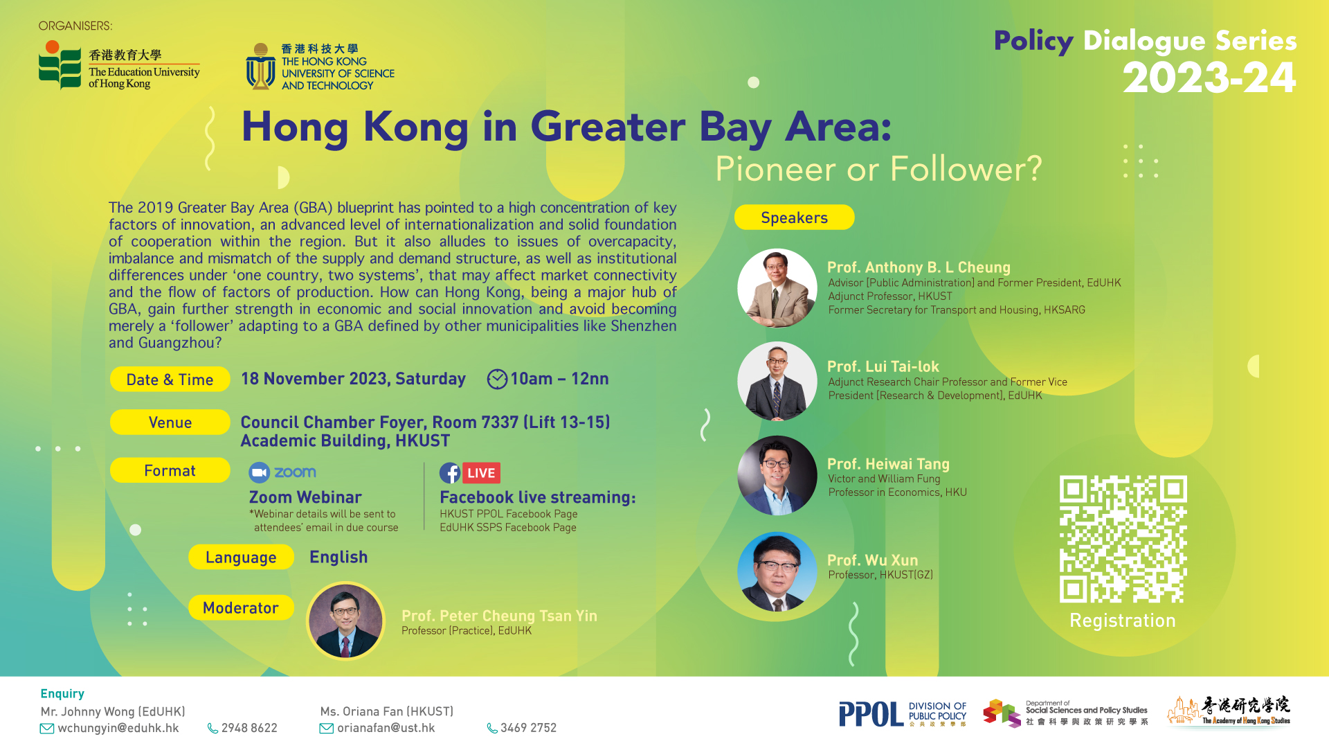 Hong Kong in Greater Bay Area: Pioneer or Follower?