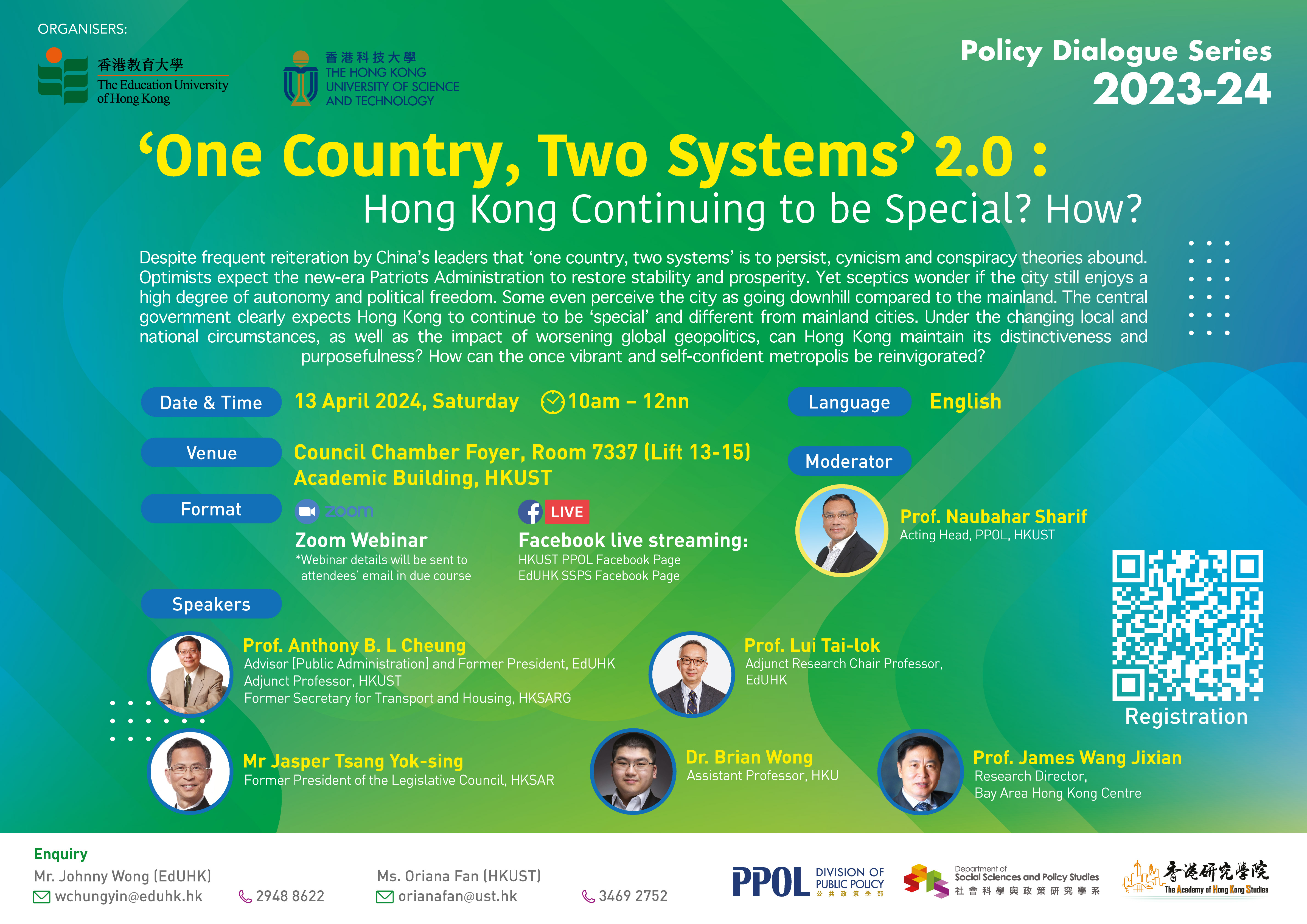 ‘One Country, Two Systems' 2.0: Hong Kong Continuing to be Special? How?